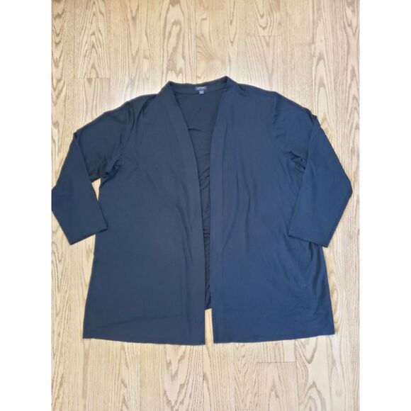 J.Jill Wearever Collection Womens 4XL Black Open Front Cardigan EUC Stretch - Picture 1 of 8